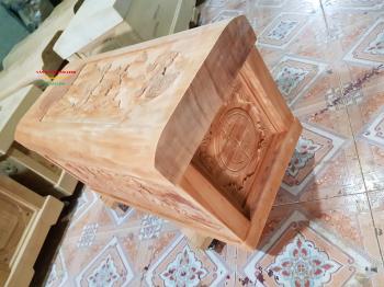 Quách gỗ ngọc am - Mẫu quách gỗ ngọc am trạm sen thành 8 đáy 8 thiên 10 (cm) 