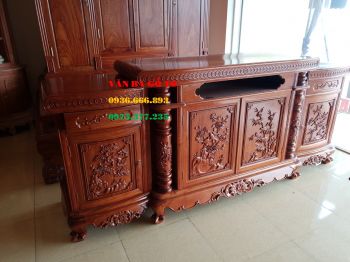 Kệ tivi gỗ - Kệ tivi cột nho hàng đẹp, dầy dặn