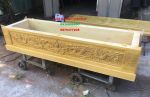 Quan Tài Gỗ Vàng Tâm Thành 8 Đáy 8 Thiên 10 (cm) _ Gỗ Vàng Tâm _ VĂN BA