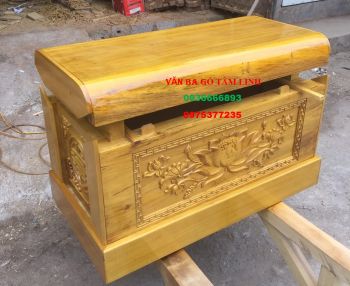 Quách gỗ vàng tâm trạm SEN  thiên 12cm