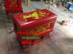 Quách Gỗ Vàng Tâm sơn son thiếp vàng Thành 8 Đáy 8 Thiên 10 (cm)