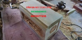Quách trạm sen bằng gỗ vàng tâm ( Thành 8 Đáy 8 Thiên 10 )