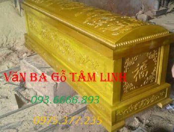 Áo quan gỗ vàng tâm chạm sen - Quan tài Thành 7 đáy 7 thiên 10 cm