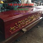 Quan tài gỗ vàng tâm thành chạm sen - Quan tài Thành 7 đáy 7 thiên 10 cm