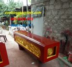 Quan tài gỗ vàng tâm thành chạm sen - Quan tài Thành 7 đáy 7 thiên 10 cm