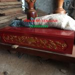 Quan tài gỗ vàng tâm thành chạm sen - Quan tài Thành 7 đáy 7 thiên 10 cm