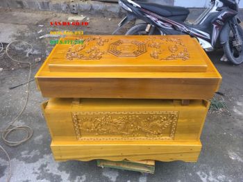 Quách gỗ vàng tâm thiên 20cm