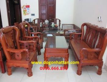 Bàn ghế gỗ| Minh triện 6 món tay 12 