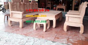Bàn ghế gỗ| Bộ Như Ý khuỳnh tay 6 món tay 12cm