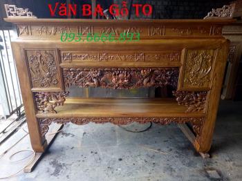 Bàn thờ gỗ gụ trạm rồng _BTG005