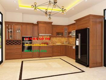 Tủ bếp gỗ gõ đỏ