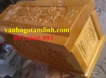 Quách Gỗ Vàng Tâm Tâm Linh Chạm Sen Thành 8 Đáy 8 Thiên 10 (13.5tr)