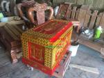 Quách Gỗ vàng tâm Sơn Son Thiếp Vàng Thành 10 Đáy 10 Thiên 12cm 