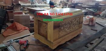 Giá quách gỗ vàng tâm trạm rồng thành 8 x thiên 10