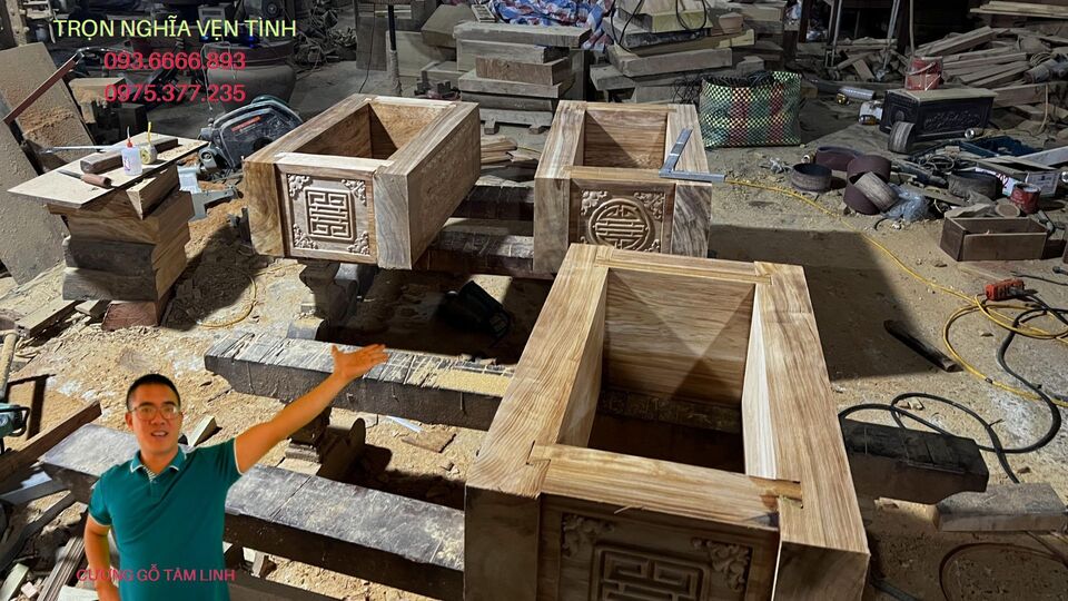tiểu quách gỗ vàng tâm