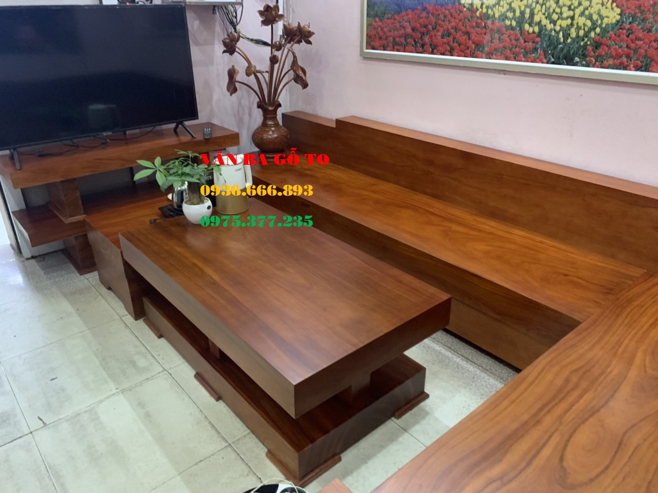 Sofa gỗ nguyên khối
