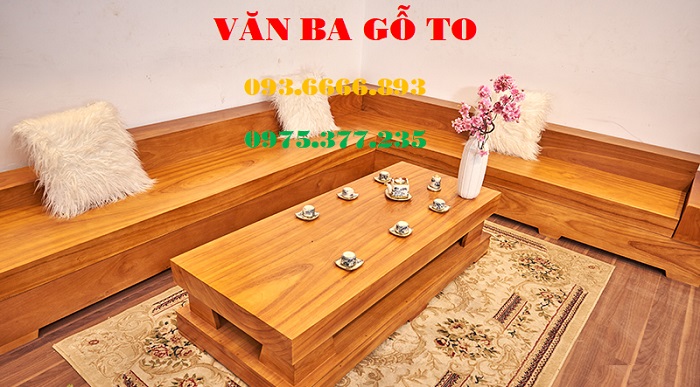 sofa gỗ liền tấm gõ đỏ